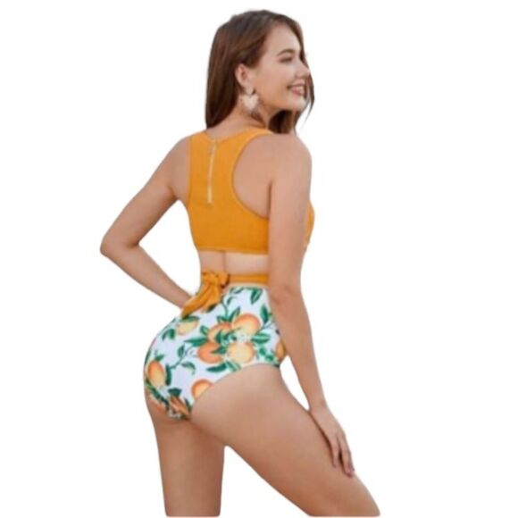 New With Tags Molybell Cut Out Fruit Print One Piece Swim Suit Size Medium - Picture 2 of 13